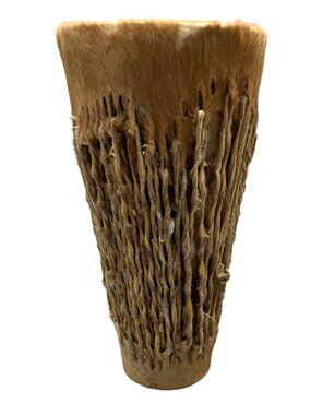 African Handmade Djembe Drum Twisted Detailing Rustic Percussion Instrument READ